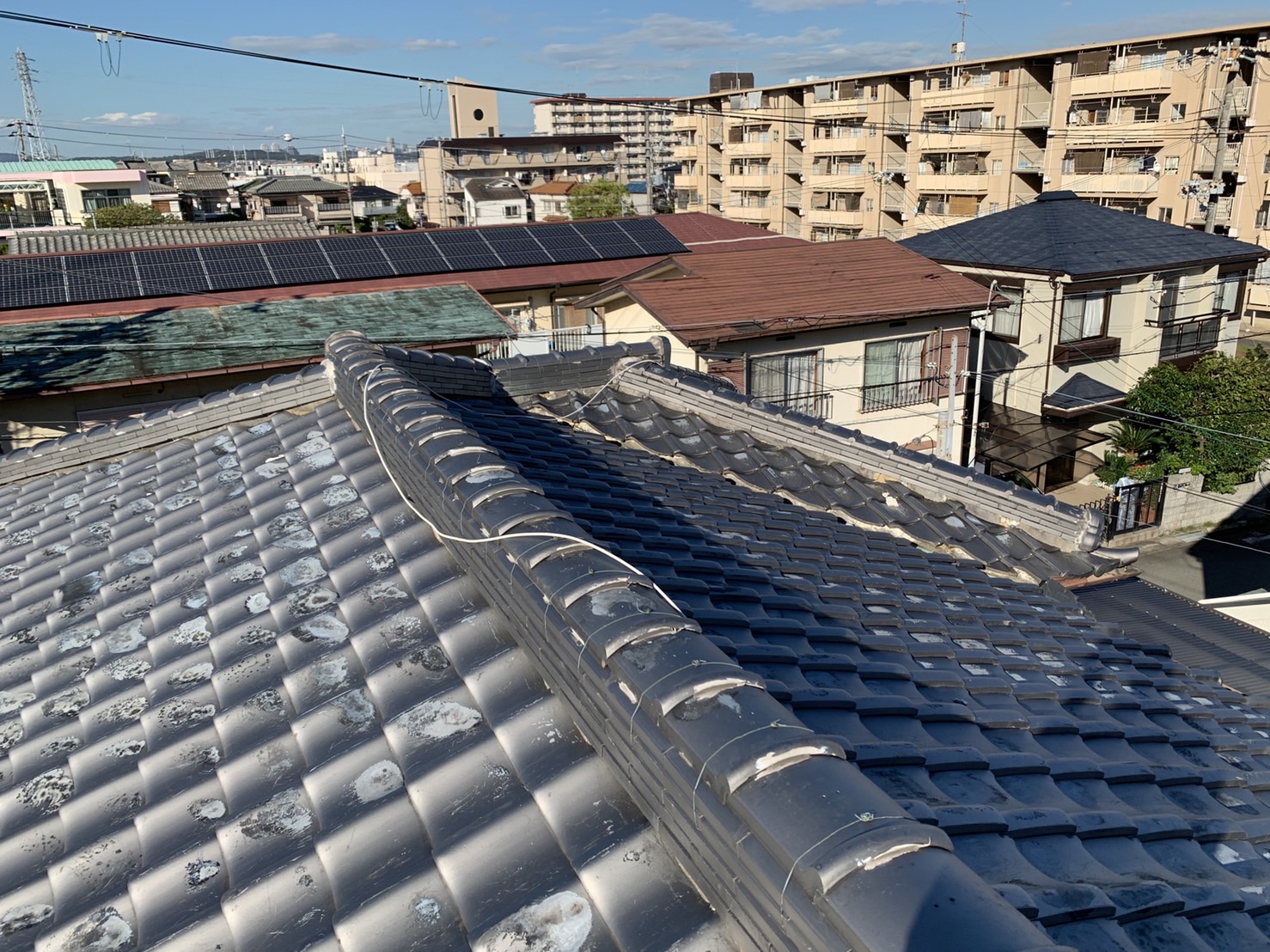 瓦屋根点検を行った屋根の全景