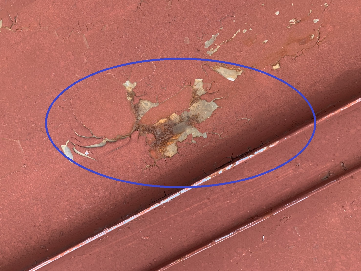 金属屋根に発生している錆