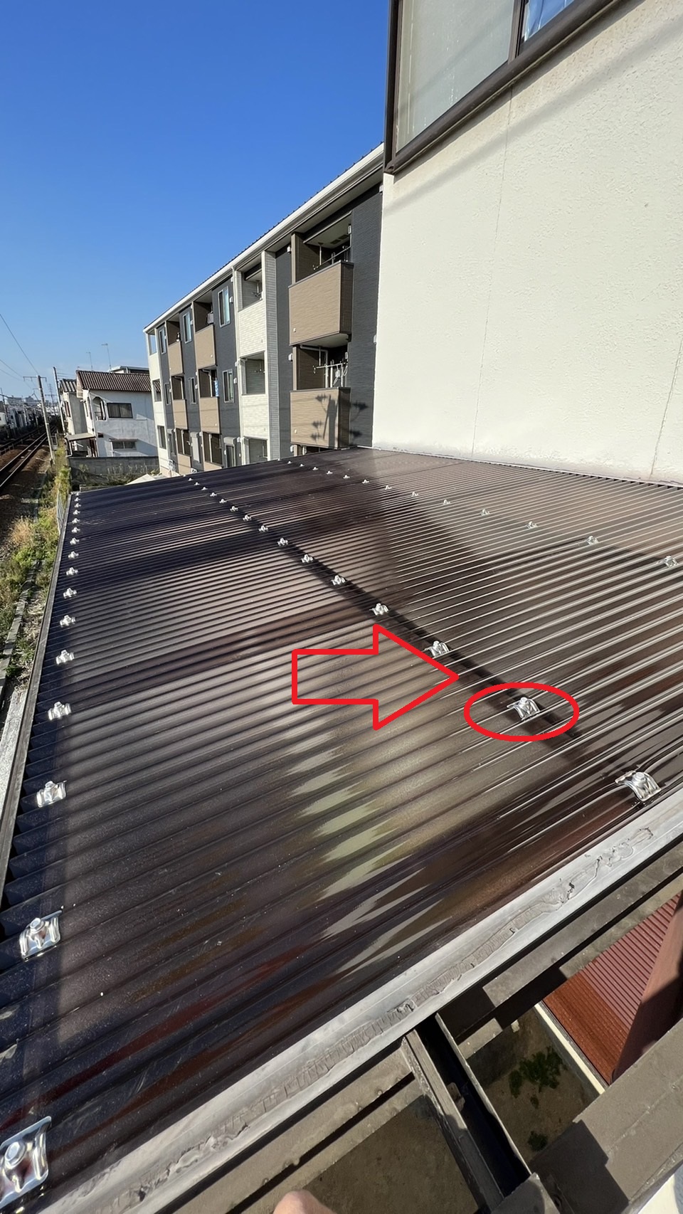 明石市での波板交換で使用したポリカ波板