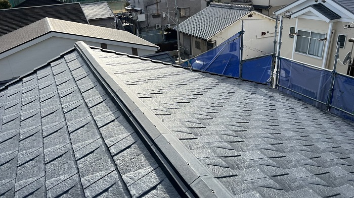 神戸市須磨区で屋根葺き替え工事をした後の様子