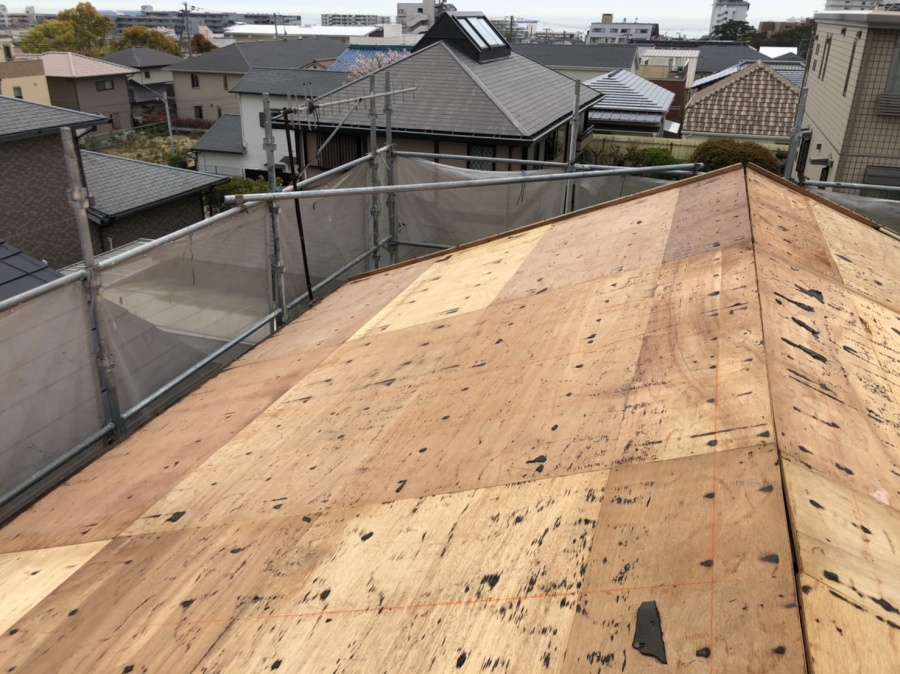 撤去後の野地板の様子