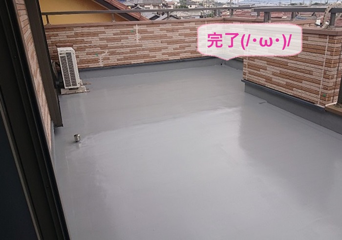 神戸市灘区でベランダ排水ドレンを交換して雨漏り修理を行う防水リフォームが完了した現場の様子