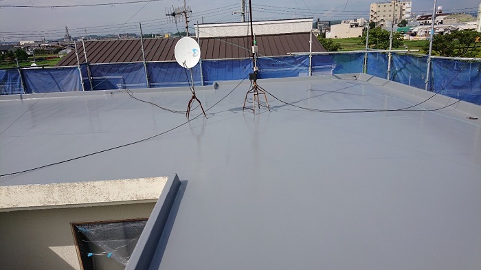 神戸市灘区でウレタン防水密着工法でマンション屋上の雨漏りを解消した後の様子
