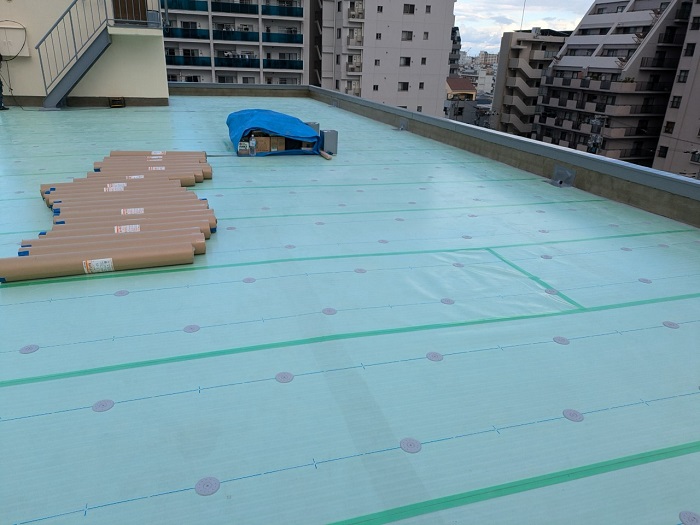 屋上防水　下地完了