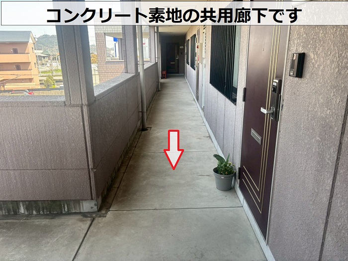 コンクリート素地の共用廊下
