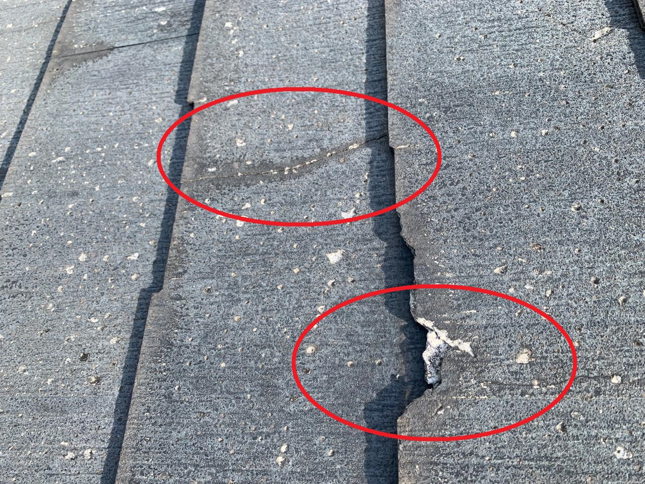 神戸市での台風被害で火災保険が適応となった屋根被害の様子