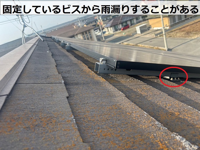 太陽光パネル下地の固定ビス