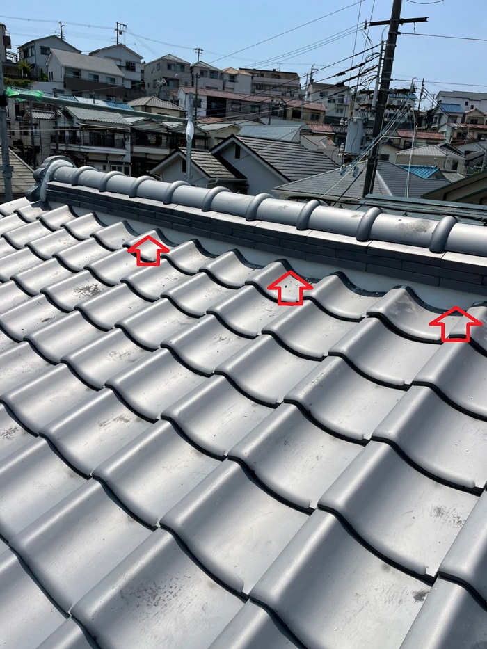 漆喰を打ち替えた棟