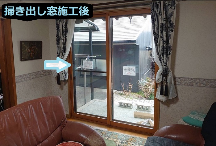 神戸市西区で内窓取り付け6か所の補助金対象工事を行う現場で掃き出し窓施工完了