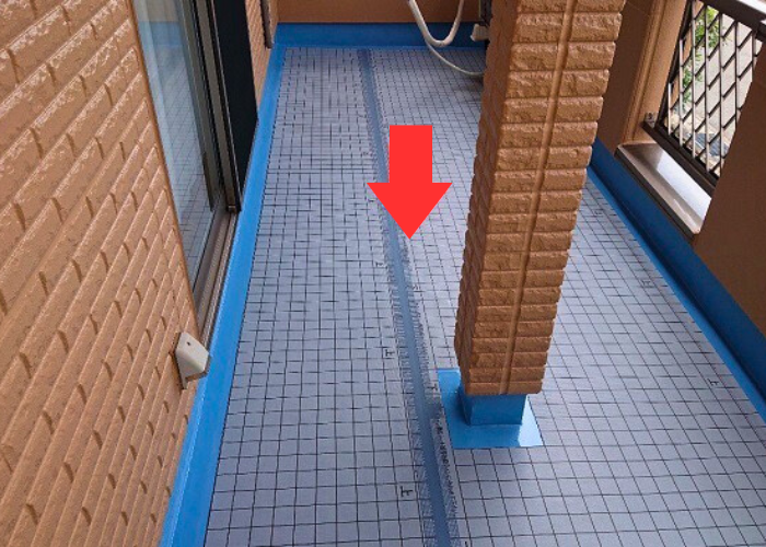 市川町 ウレタン防水通気緩衝工法で通気シート貼り完了