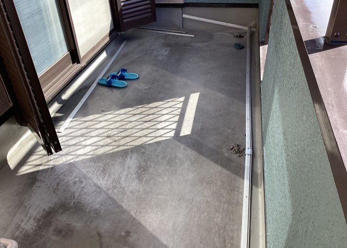 丹波篠山 ベランダ防水のリフォーム工事を行う前の様子