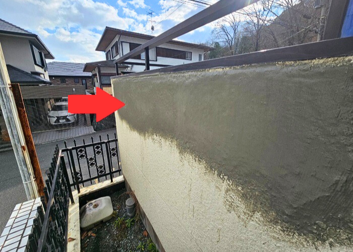 南あわじ市　外壁塗装工事としてモルタル壁のひび割れや浮を修理完了