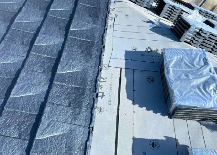 南あわじ市 屋根葺き替え工事でルーガ葺き