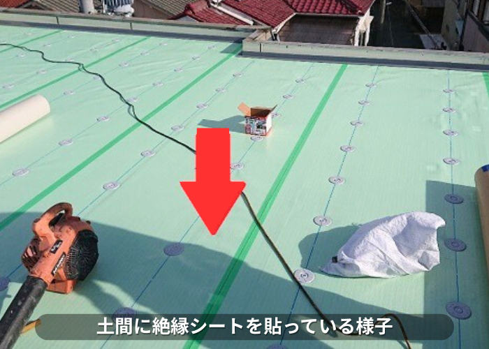 南あわじ市　屋上防水の塩ビシート防水機械固定工法で絶縁シート