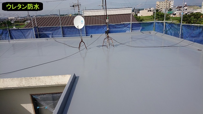 ウレタン防水後の屋上