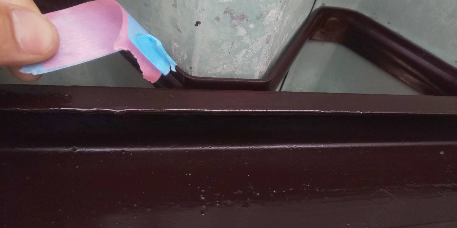 西宮市鉄部塗装工事作業