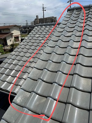 袖瓦コーキング補修