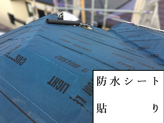 防水シート貼り