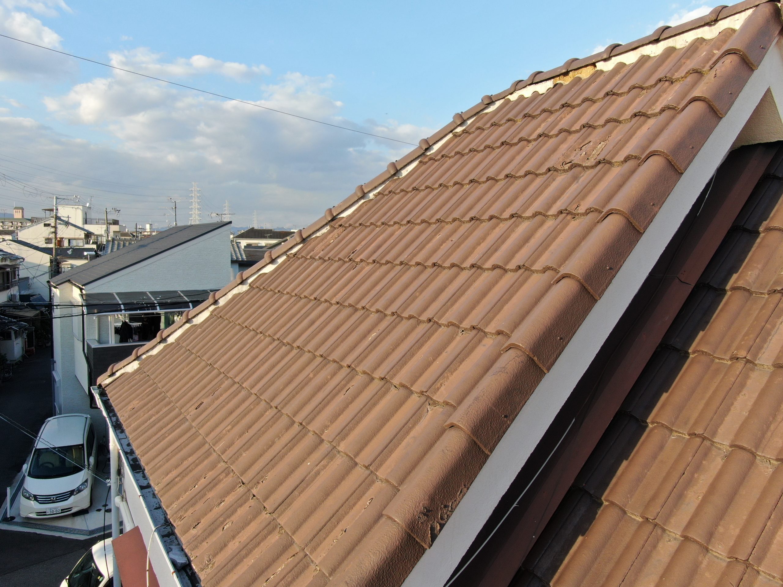 西宮市モニエル瓦屋根点検