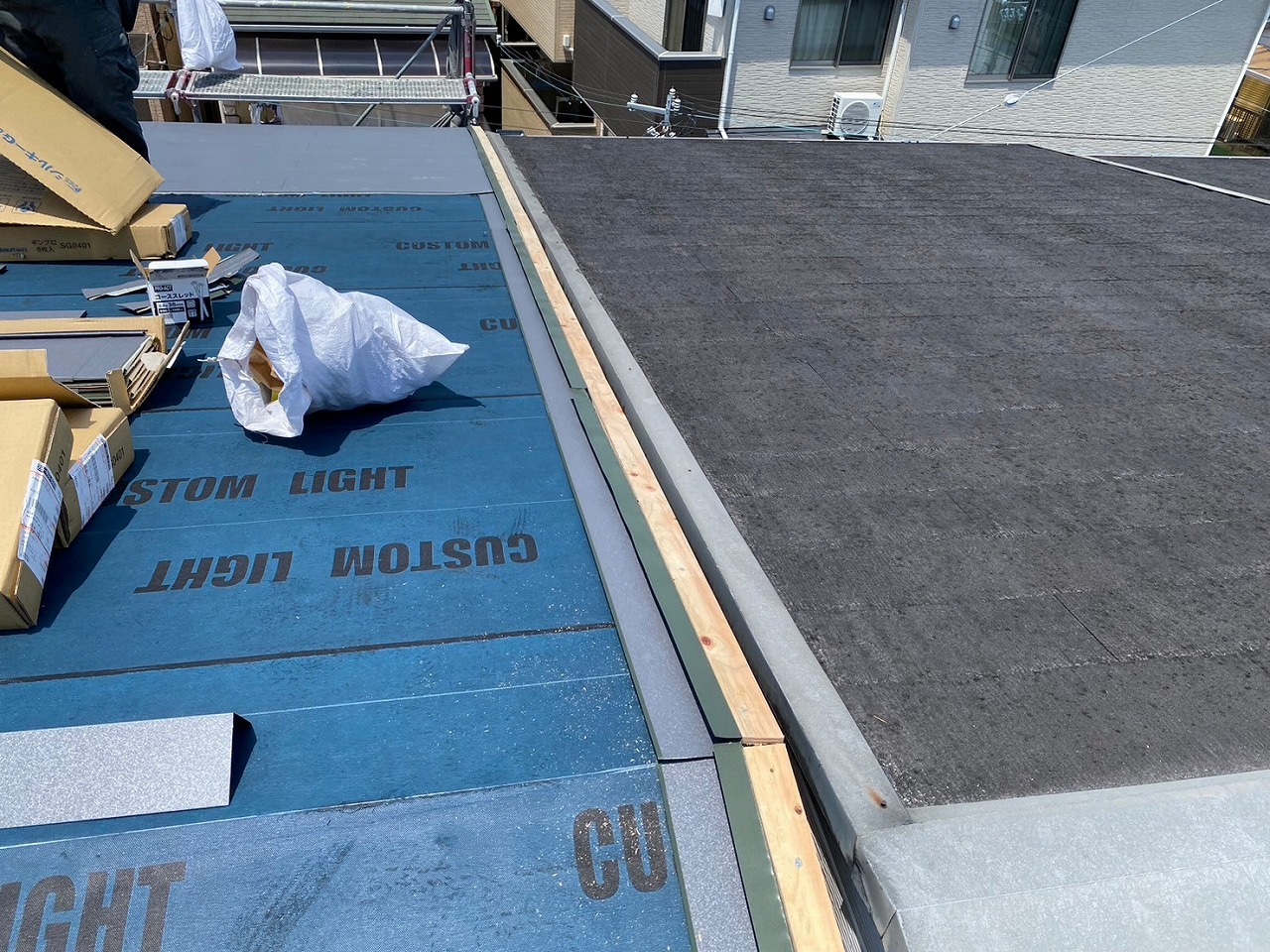 金属屋根　準備