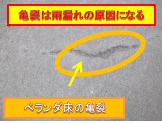 西宮市ベランダ床亀裂
