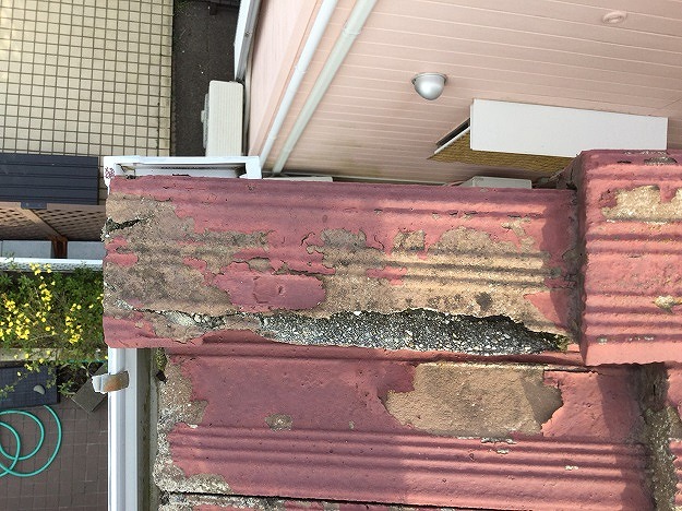 セメント瓦の風化