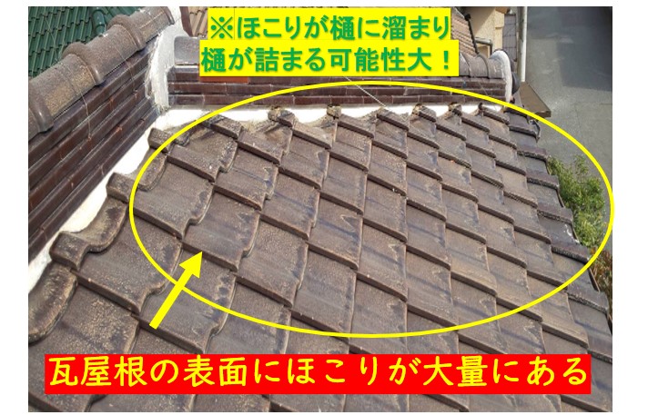 西宮市瓦屋根の点検開始