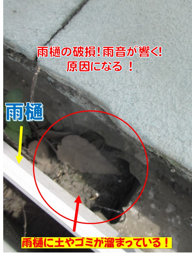 西宮市雨樋の詰まり