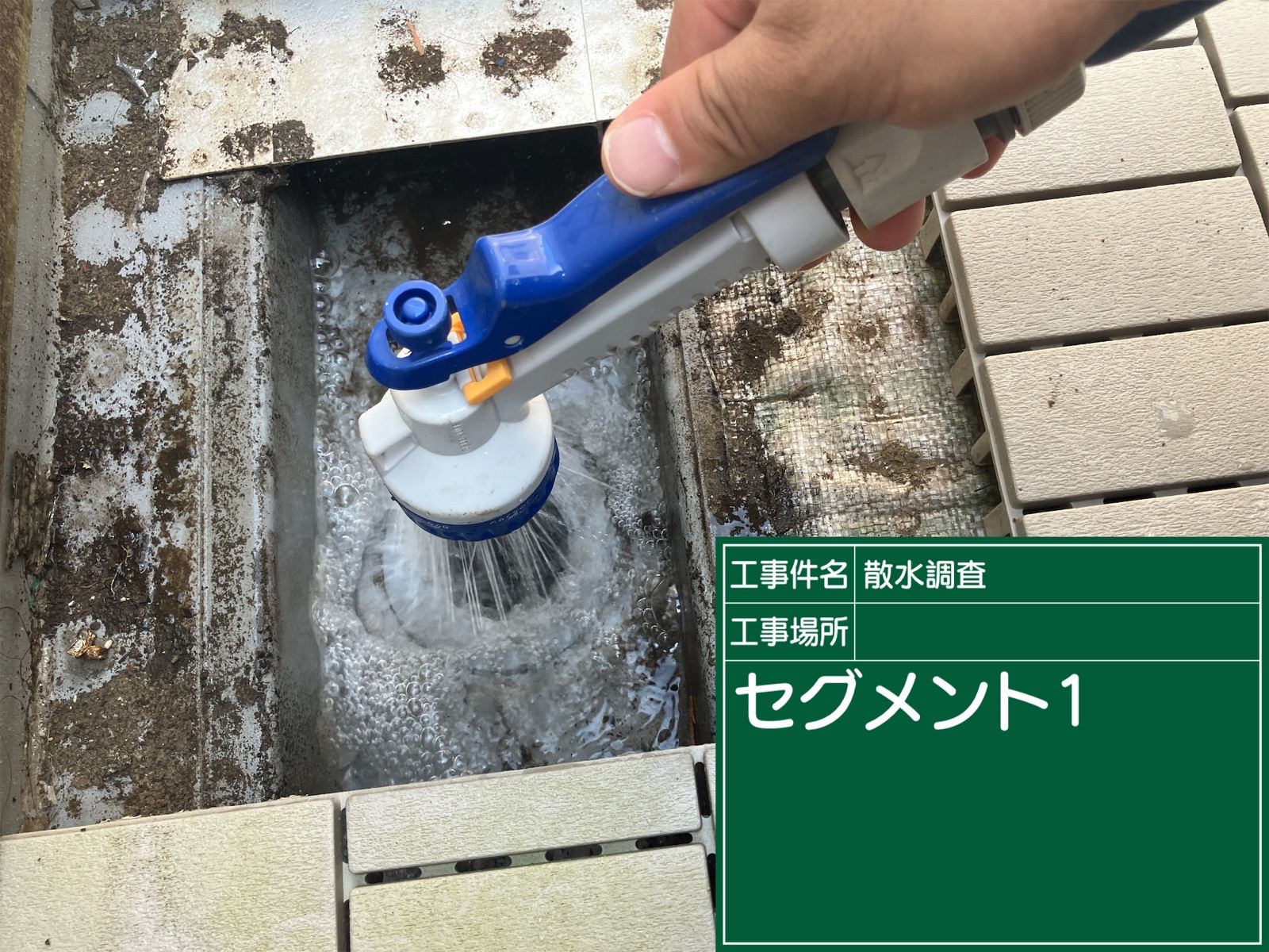 排水溝の散水調査