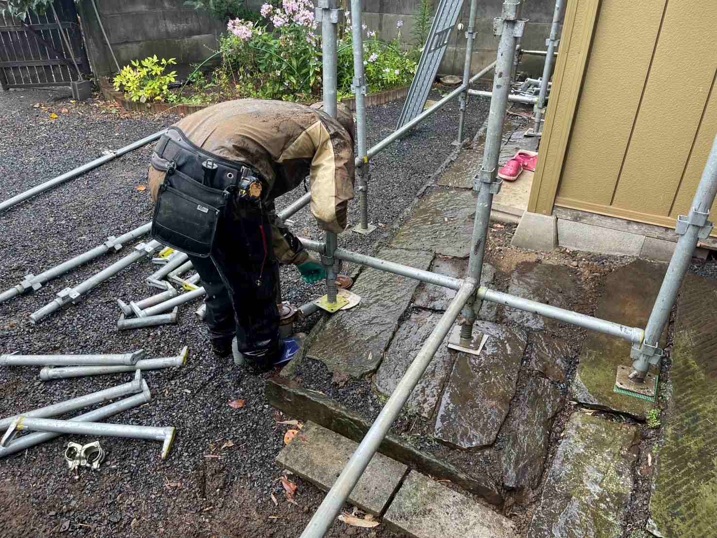 かすみがうら市で足場設置