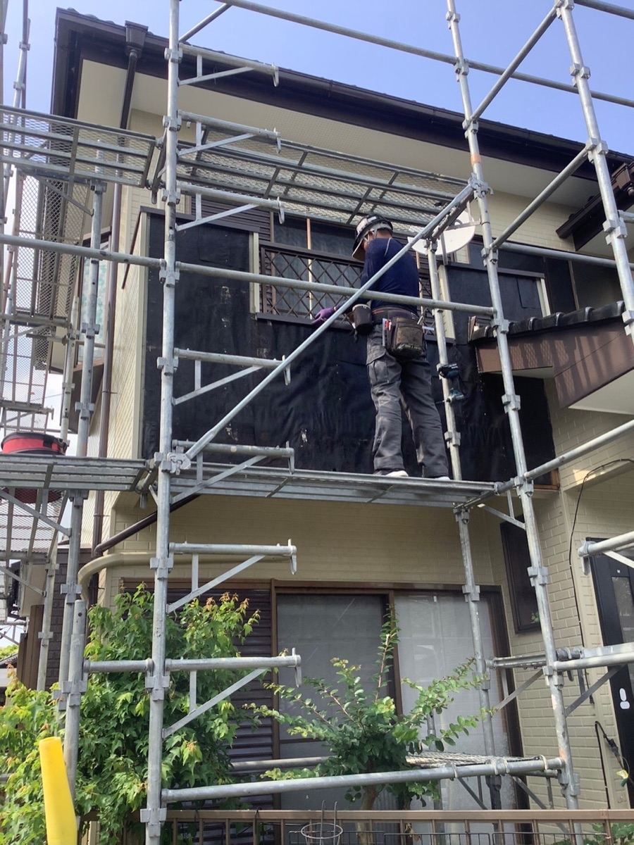 ベランダ外壁張り替え