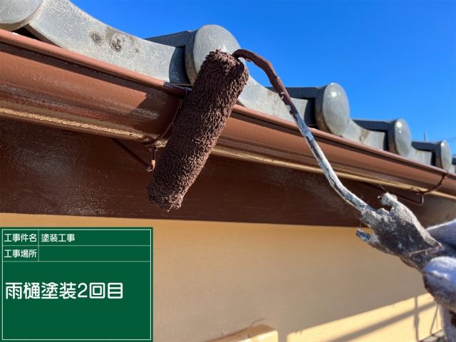 雨樋に塗装