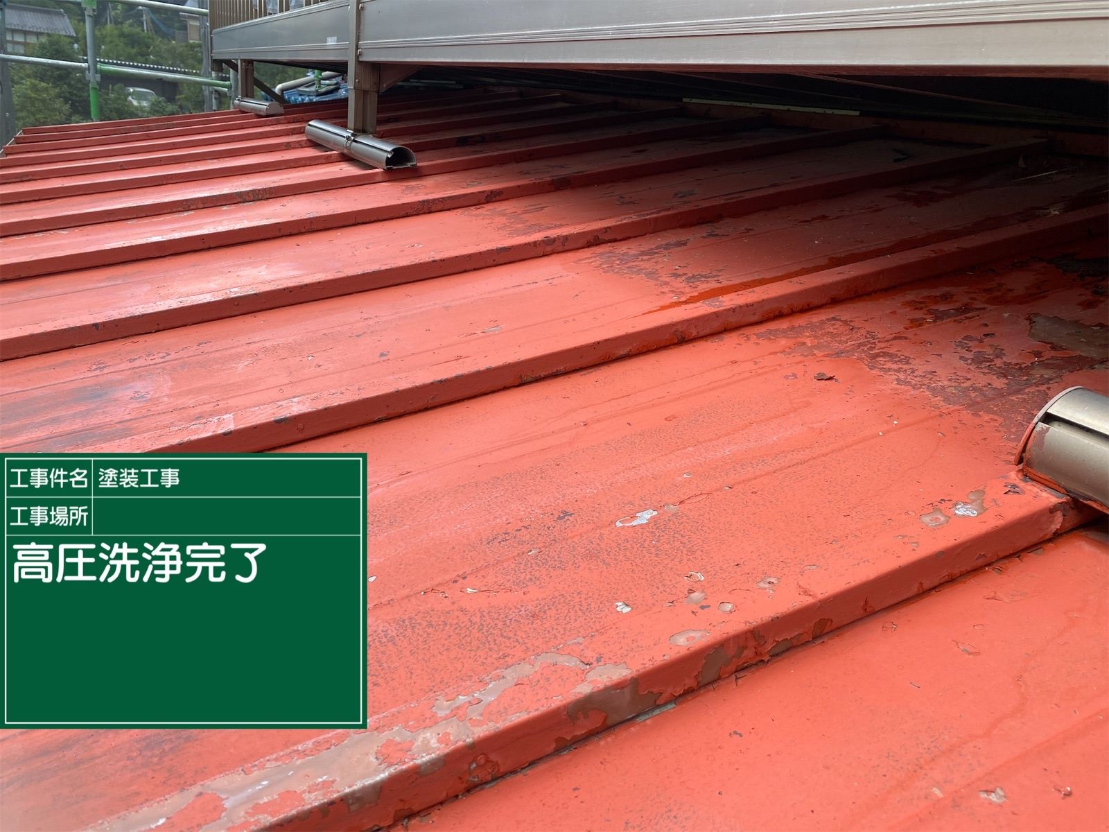 トタン屋根洗浄後