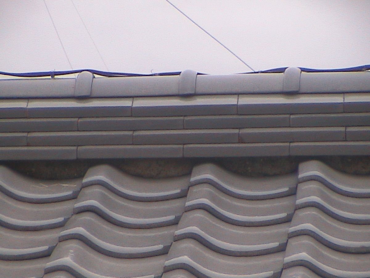 面戸漆喰　黒く汚れが目立つ