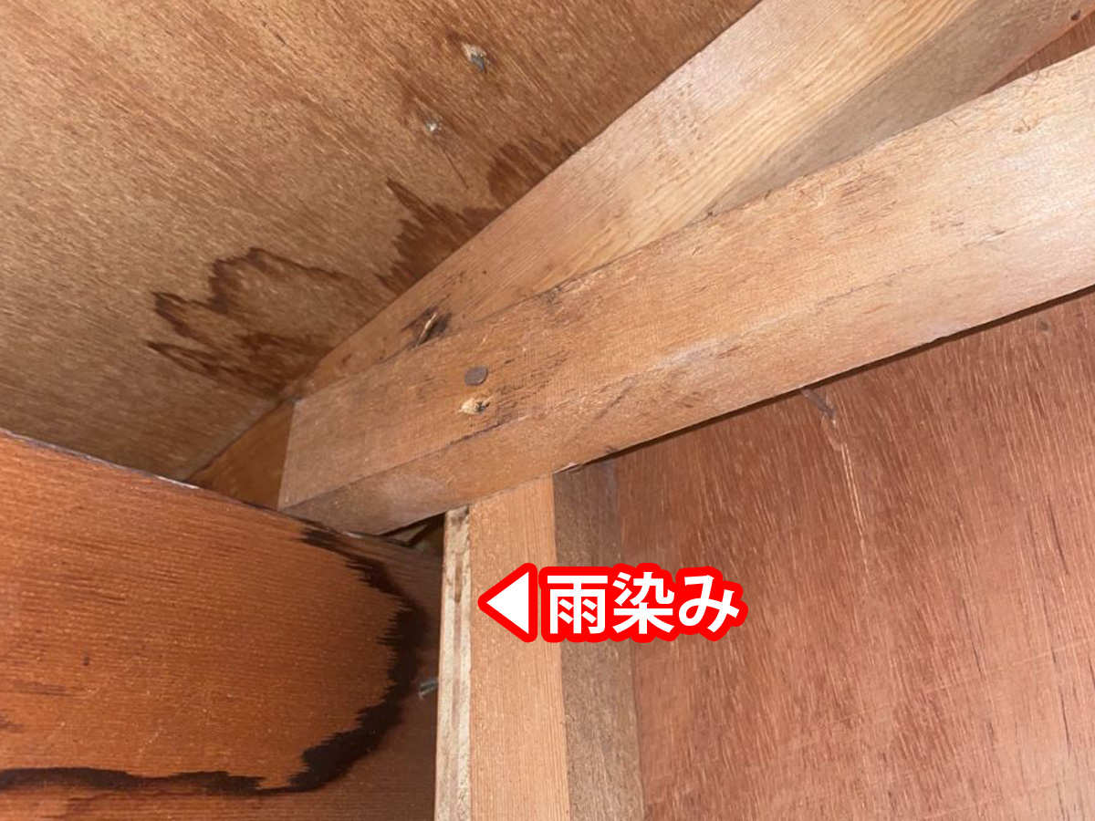 小屋裏調査、土浦市雨漏り