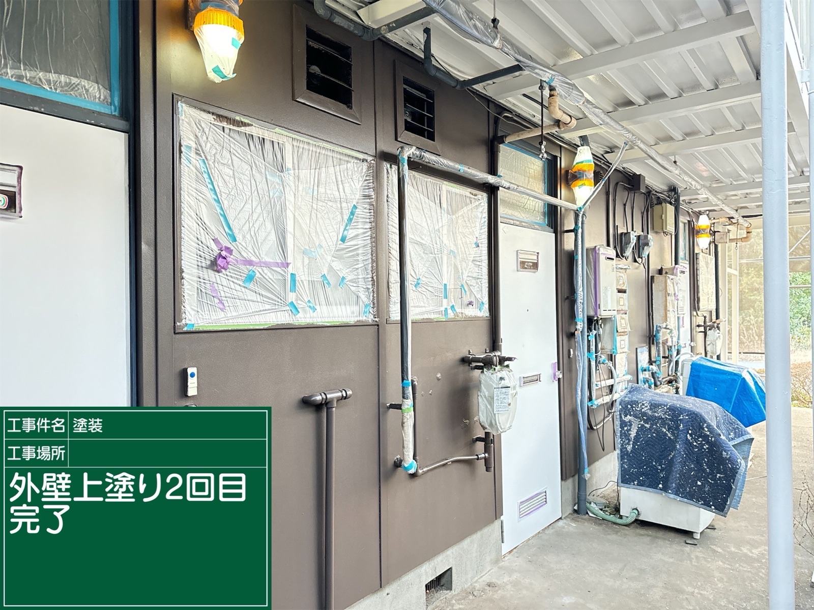 土浦アパート玄関まわり塗装完了