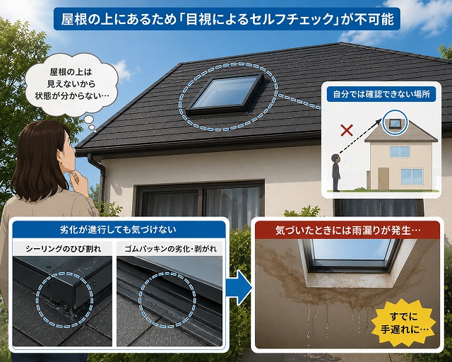 天窓はセルフチェックがしにくい