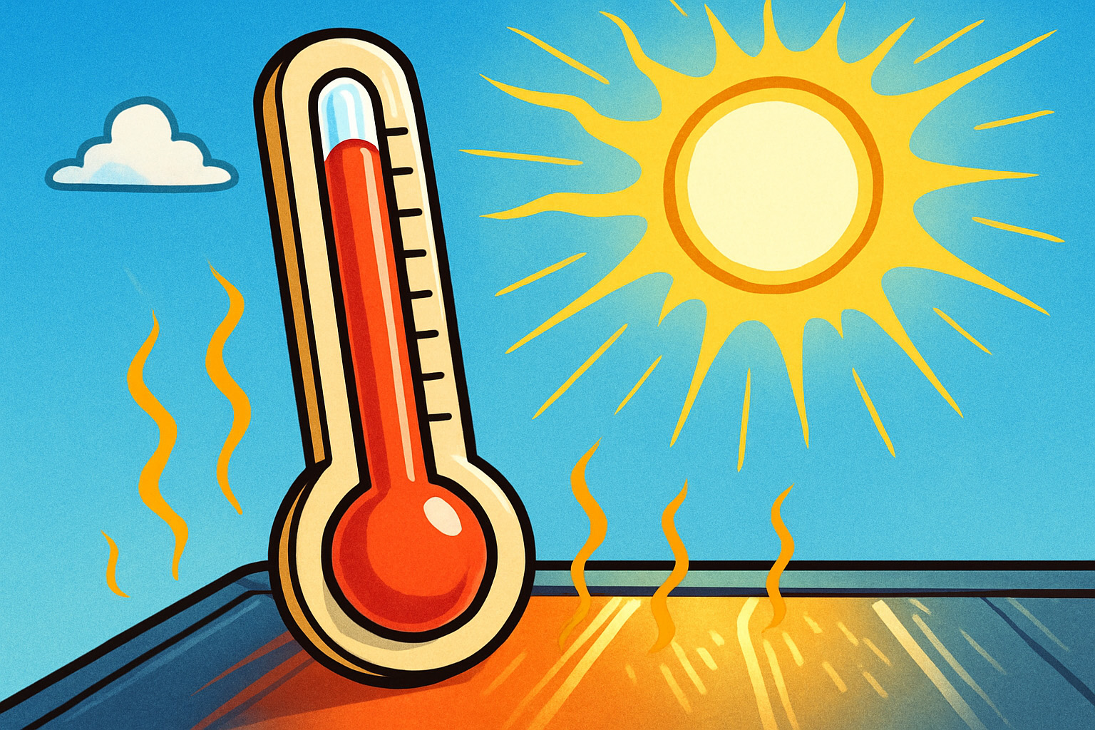 暑さをアピールしたイメージ画像イラスト