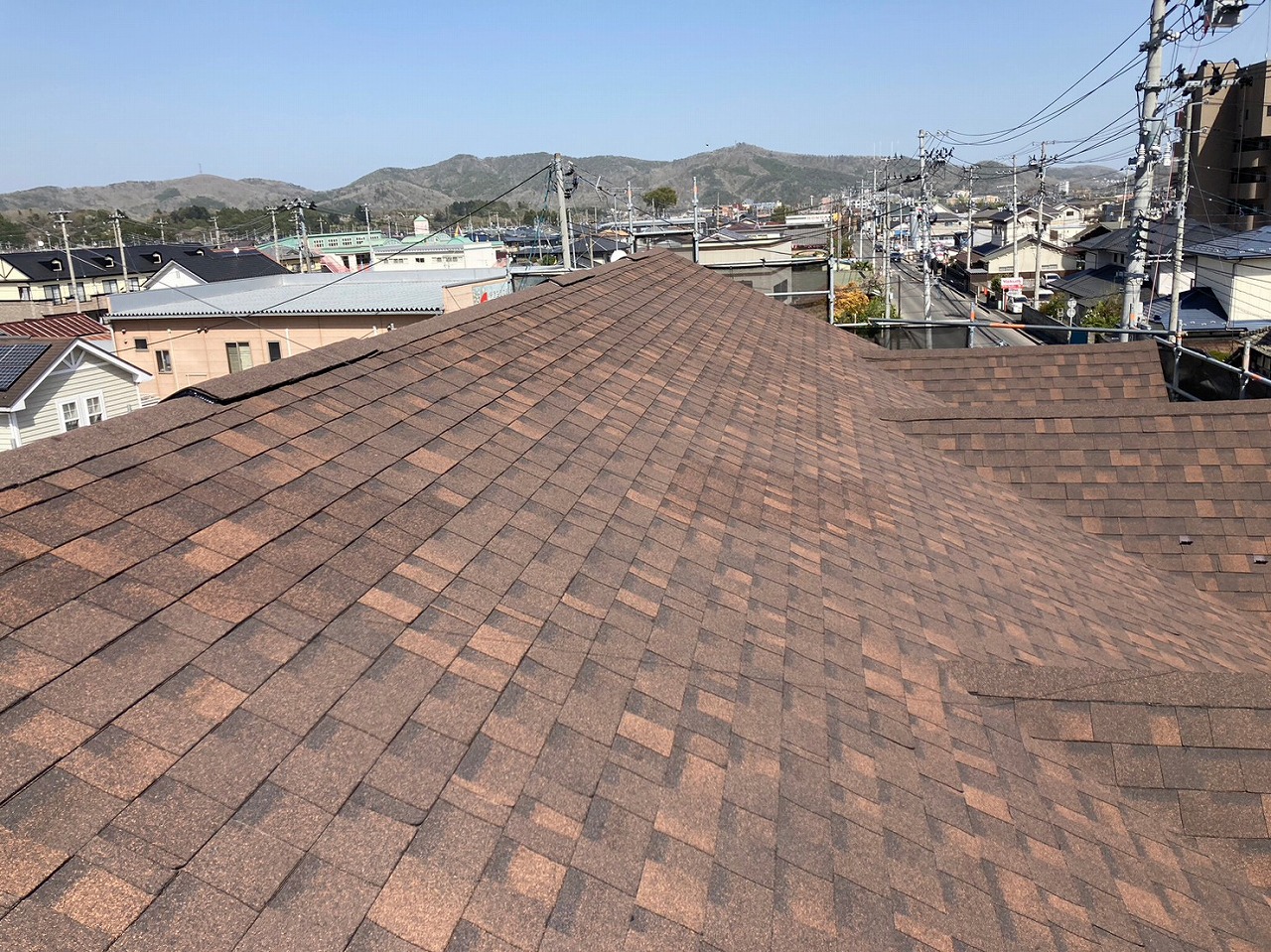 シングル屋根施工後