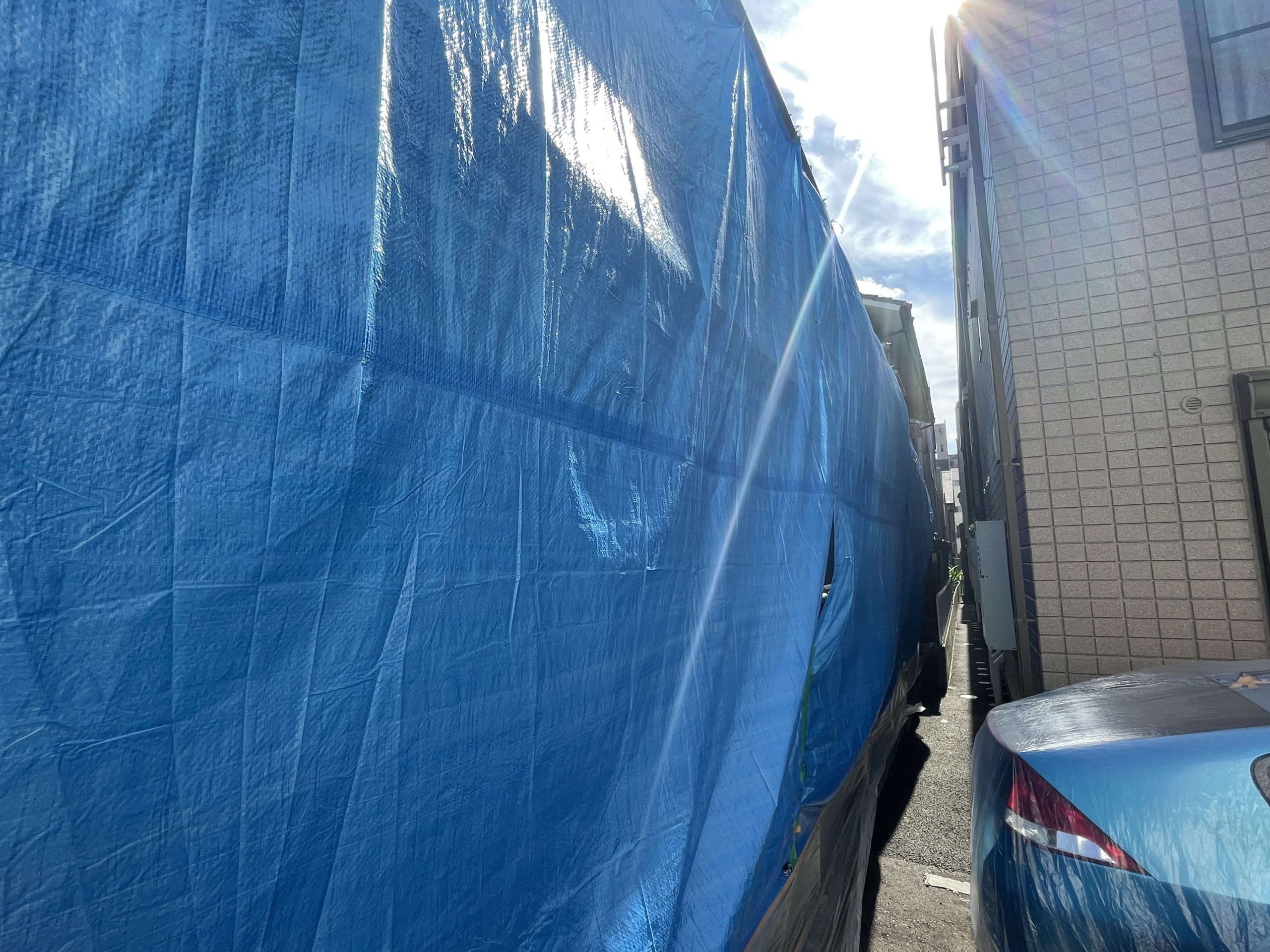 ブルーシート設置