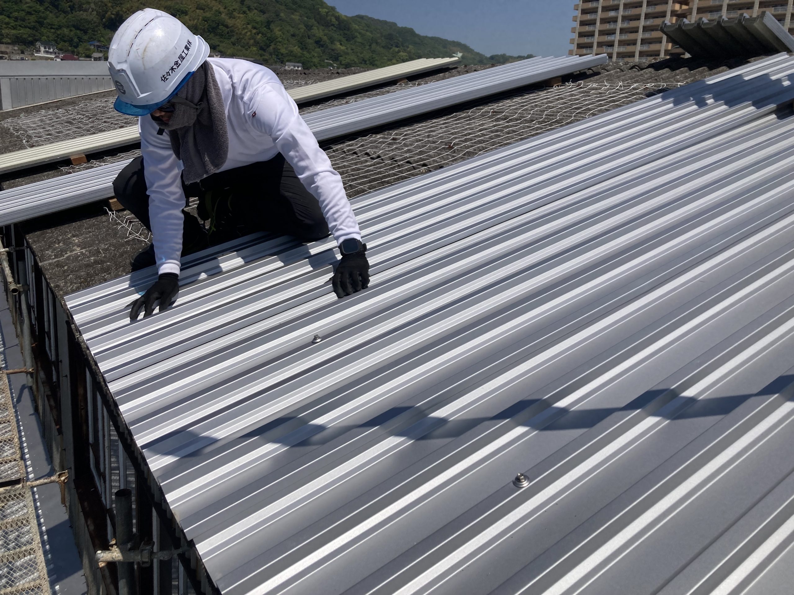 屋根材を設置していきます