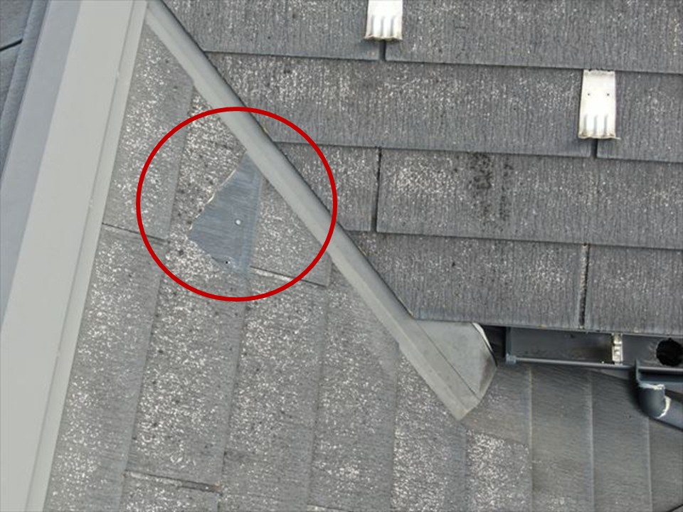 ドローン調査で確認した屋根の破損状況