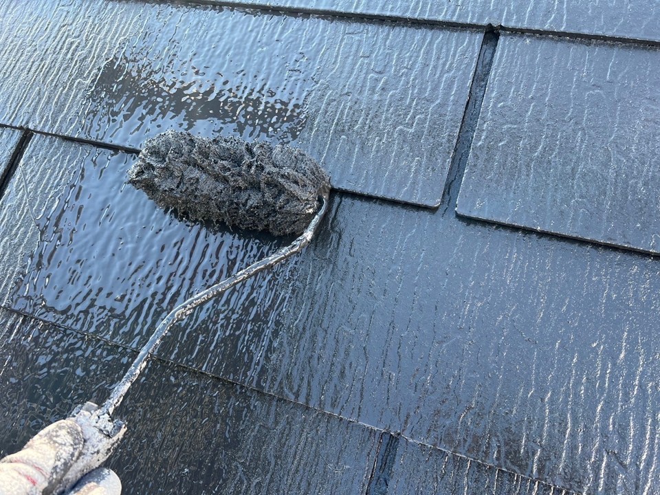 上塗り工程です