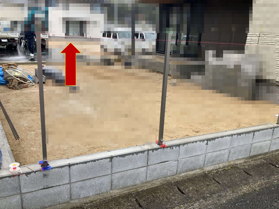 水糸で高さの確認をしています