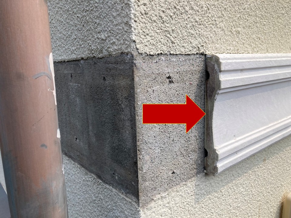 既存幕板の境界面です