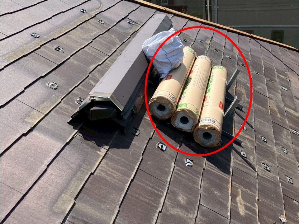 ルーフィングを施工していきます