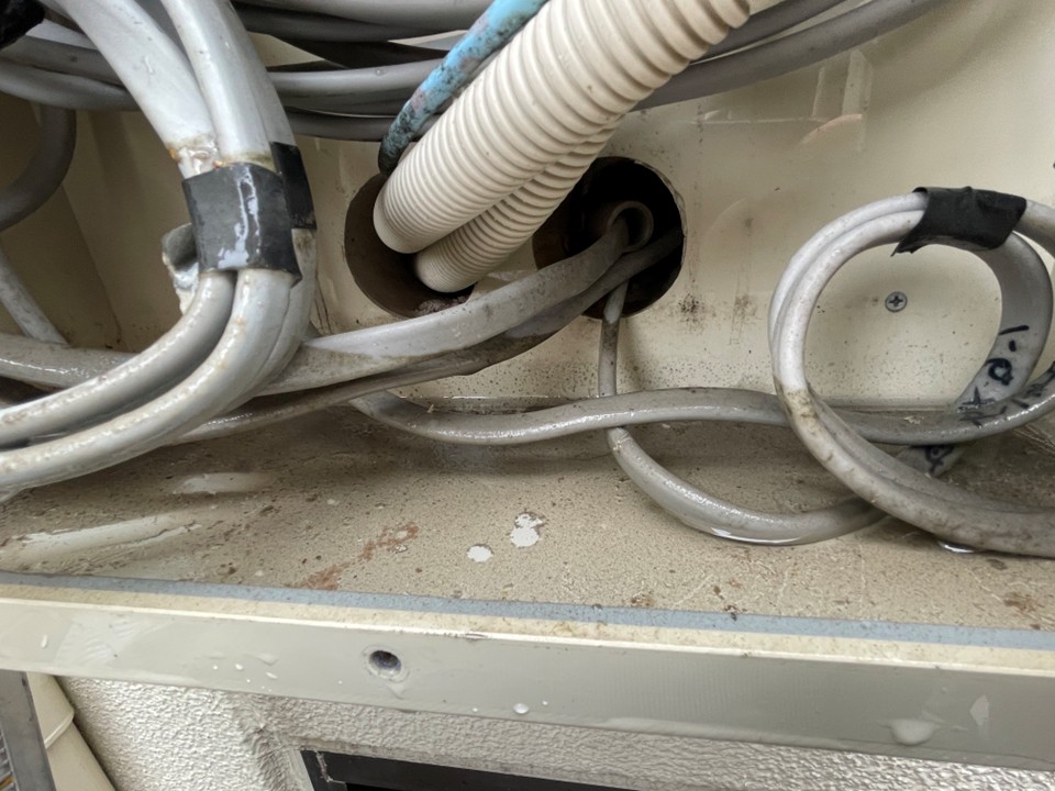 内部に水が溜まっています