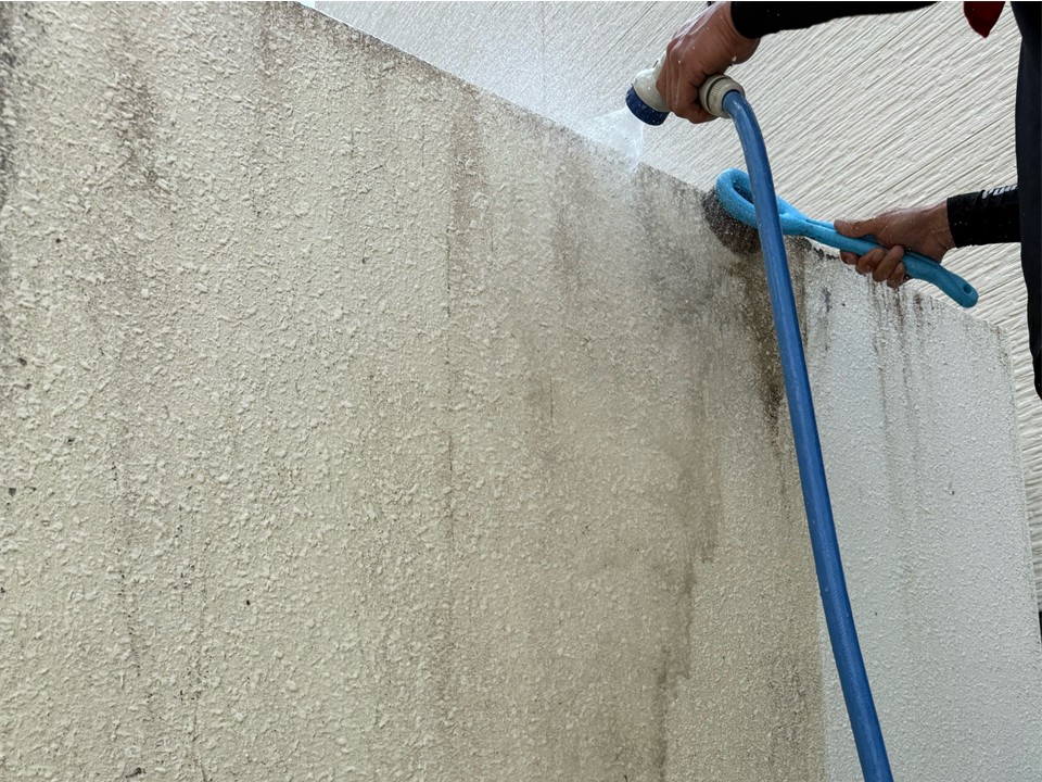 外壁洗浄の様子