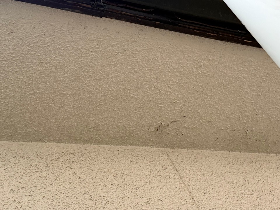 軒裏に見られる黒ずみ汚れ