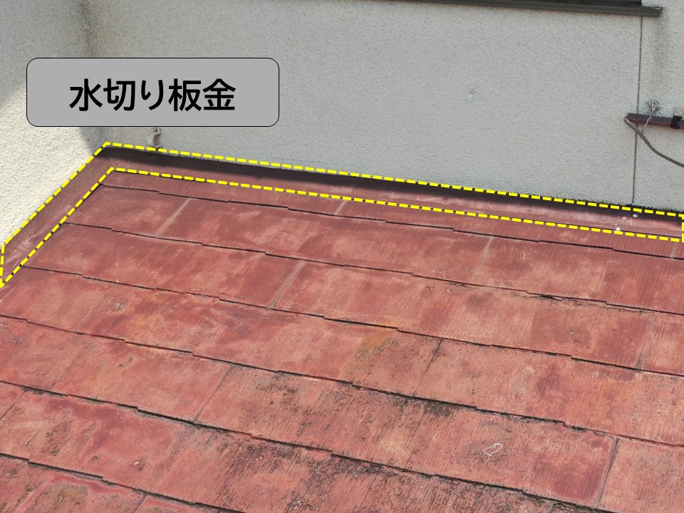 壁際の水切り板金